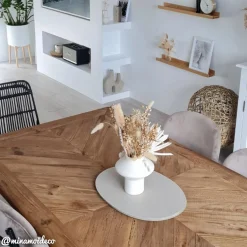 Made in Meubles Table à manger en bois recyclé Blaise