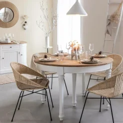 Made in Meubles Table à manger en bois recyclé avec allonges Garance