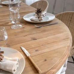 Made in Meubles Table à manger en bois recyclé avec allonges Garance