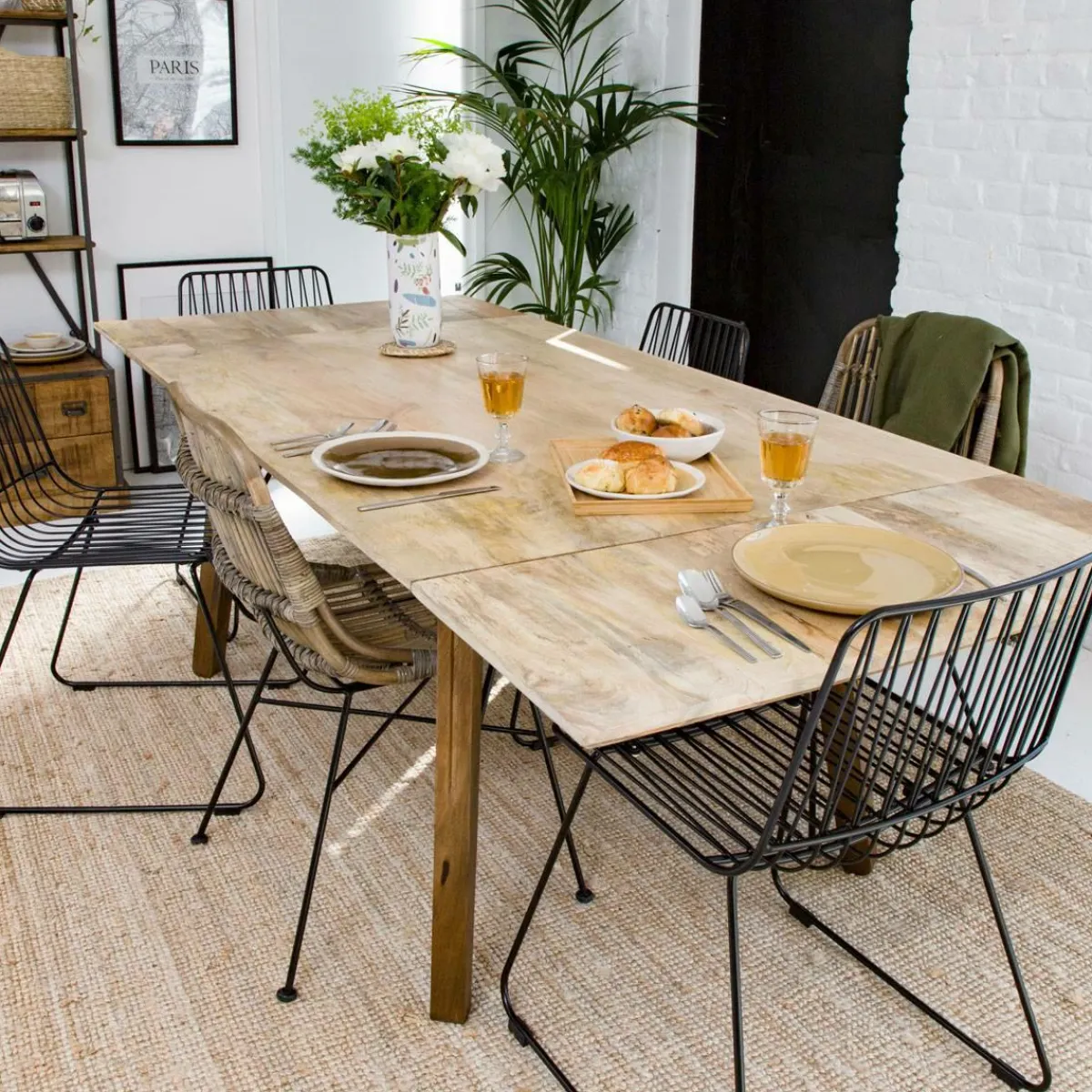 Made in Meubles Table à manger en manguier Clarisse