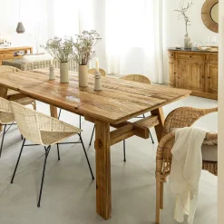 Made in Meubles Table à manger en pin recyclé Blaise