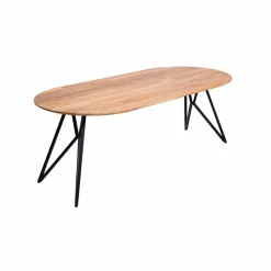 Made in Meubles Table à manger ovale en bois d'acacia Ivan