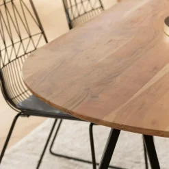 Made in Meubles Table à manger ovale en bois d'acacia Ivan