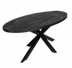 Made in Meubles Table à manger ovale en bois de manguier Amor