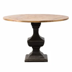 Made in Meubles Table à manger ronde en bois de manguier Vitto