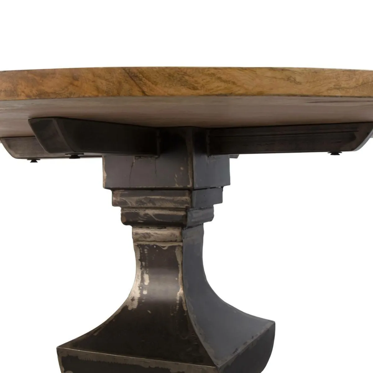 Made in Meubles Table à manger ronde en bois de manguier Vitto