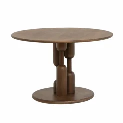 Made in Meubles Table à manger ronde en bois de manguier Zola
