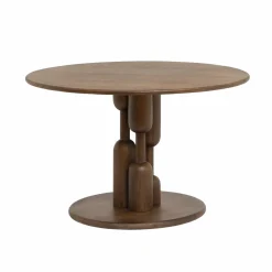 Made in Meubles Table à manger ronde en bois de manguier Zola