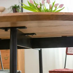 Made in Meubles Table à manger ronde en bois de manguier Gloria