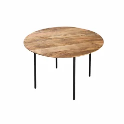 Made in Meubles Table à manger ronde en bois de manguier Gloria