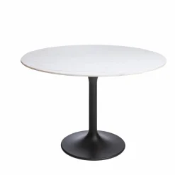 Made in Meubles Table à manger ronde en marbre Servane
