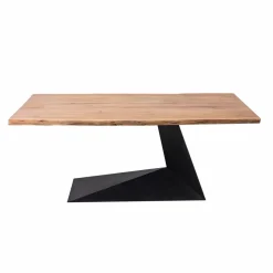 Made in Meubles Table à manger suspendu en bois d'acacia et métal Coco