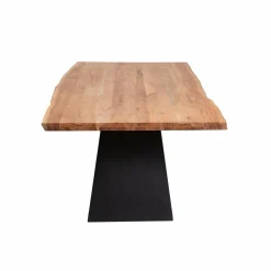 Made in Meubles Table à manger suspendu en bois d'acacia et métal Coco