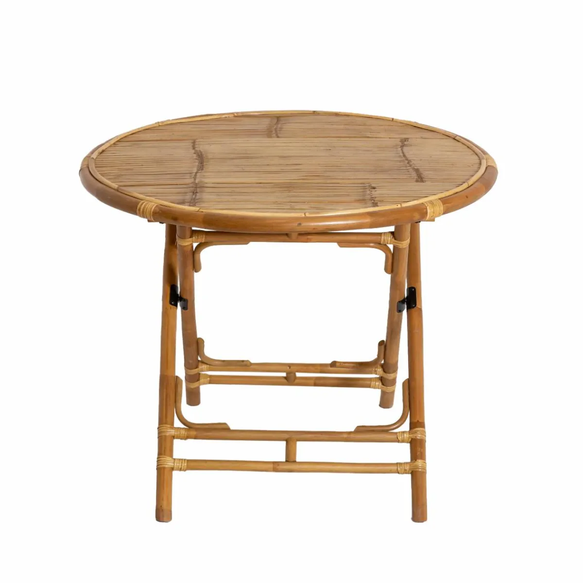 Made in Meubles Table ronde en bambou 4 places Soline