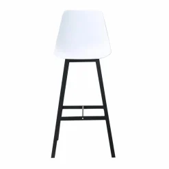 Made in Meubles Tabouret de bar blanc et métal noir Marius (lot de 2)