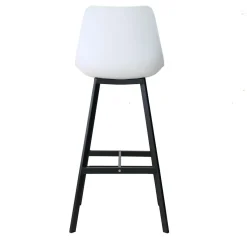 Made in Meubles Tabouret de bar blanc et métal noir Marius (lot de 2)