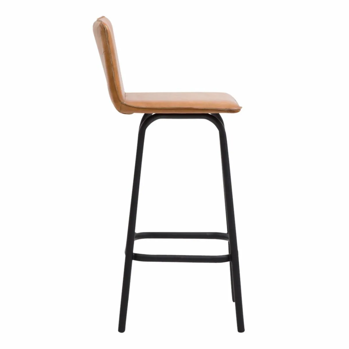 Made in Meubles Tabouret de bar en cuir marron Louise (lot de 2)