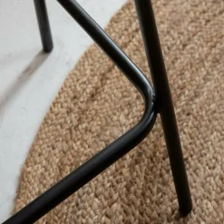 Made in Meubles Tabouret de bar en cuir marron et métal Alexandre (lot de 2)