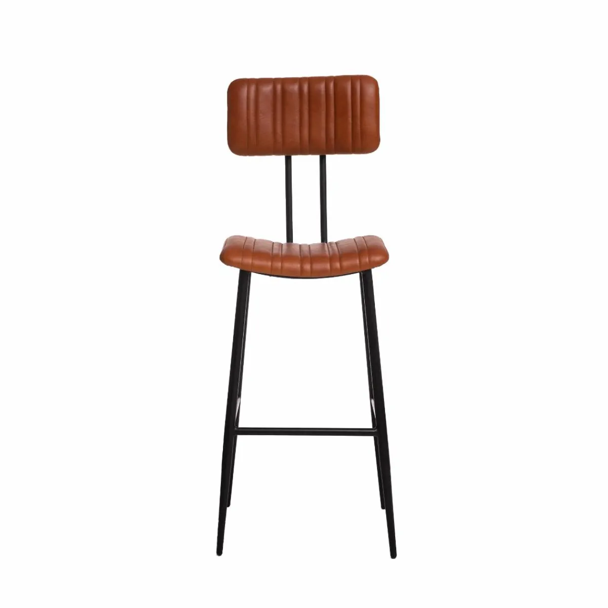 Made in Meubles Tabouret de bar en cuir marron Carl