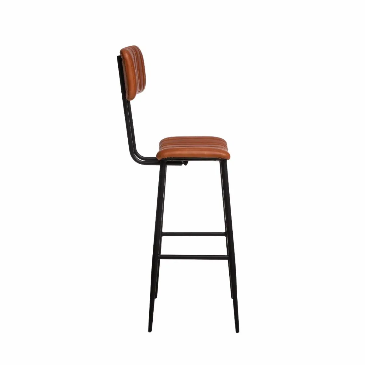Made in Meubles Tabouret de bar en cuir marron Carl