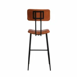 Made in Meubles Tabouret de bar en cuir marron Carl