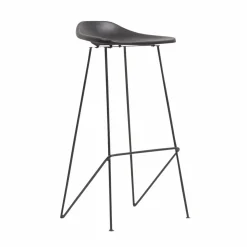 Made in Meubles Tabouret de bar en cuir noir Archi