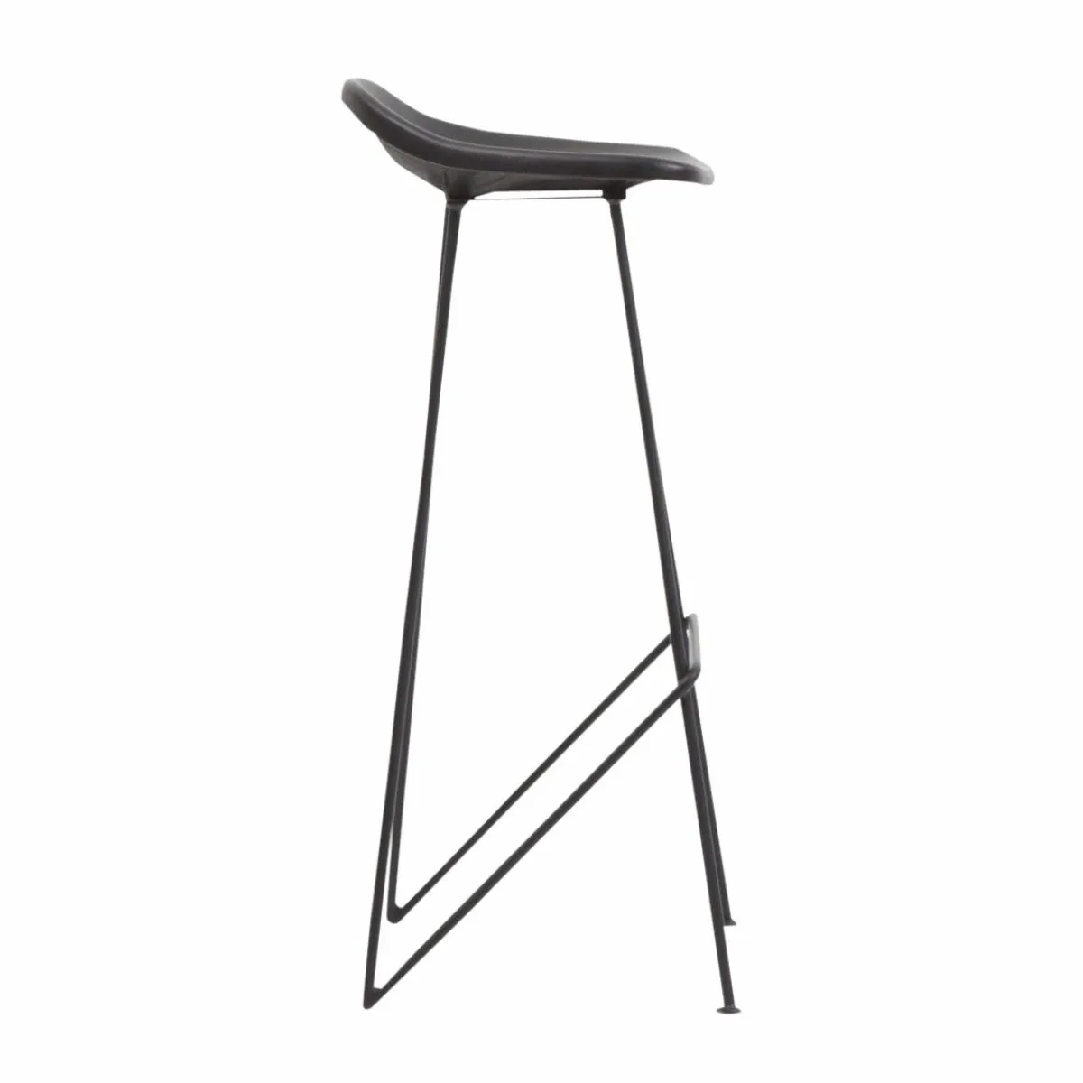 Made in Meubles Tabouret de bar en cuir noir Archi