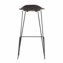 Made in Meubles Tabouret de bar en cuir noir Archi