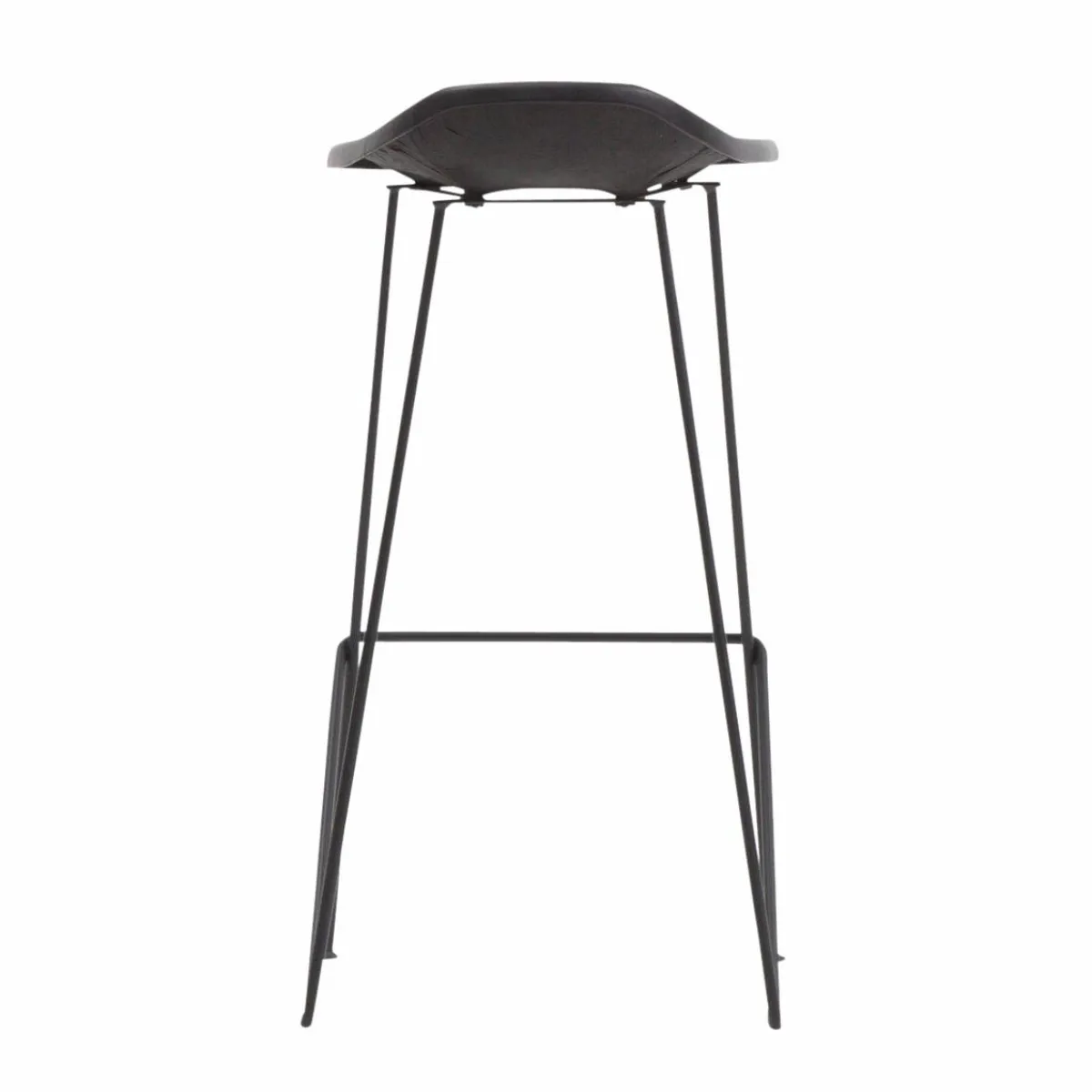 Made in Meubles Tabouret de bar en cuir noir Archi