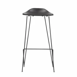 Made in Meubles Tabouret de bar en cuir noir Archi