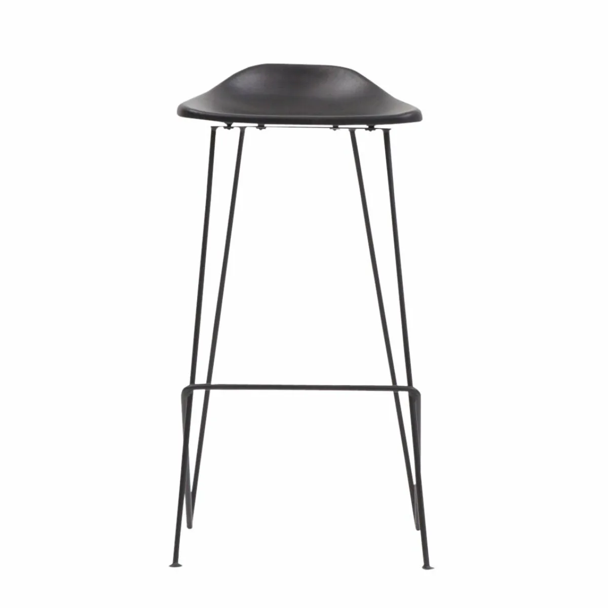 Made in Meubles Tabouret de bar en cuir noir Archi