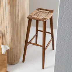 Made in Meubles Tabouret de bar en manguier Suzanna