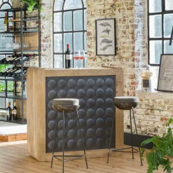 Made in Meubles Tabouret de bar en métal 1 place Grey