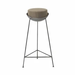 Made in Meubles Tabouret de bar en métal 1 place Grey