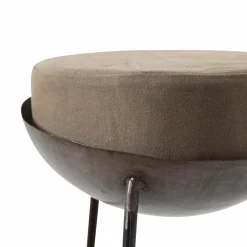 Made in Meubles Tabouret de bar en métal 1 place Grey