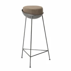 Made in Meubles Tabouret de bar en métal 1 place Grey