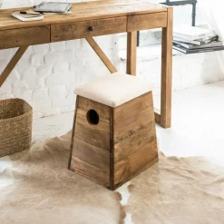 Made in Meubles Tabouret en bois recyclé Blaise