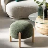 Made in Meubles Tabouret en tissu bouclette Nério