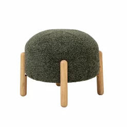 Made in Meubles Tabouret en tissu bouclette Nério