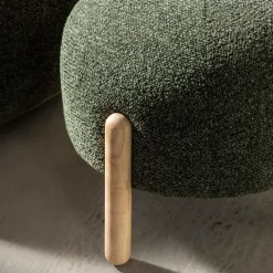 Made in Meubles Tabouret en tissu bouclette Nério