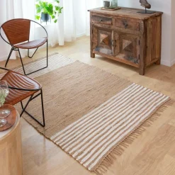 Made in Meubles Tapis en jute et coton Lali