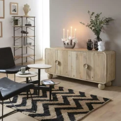 Made in Meubles Tapis en jute et coton Mathilde