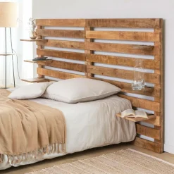 Made in Meubles Tête de lit en bois avec étagère Marais