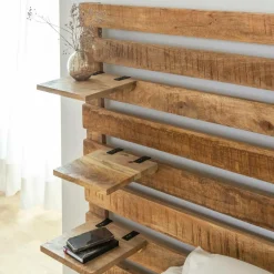 Made in Meubles Tête de lit en bois avec étagère Marais