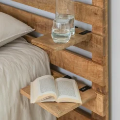 Made in Meubles Tête de lit en bois avec étagère Marais