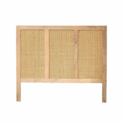 Made in Meubles Tête de lit en bois de manguier et cannage Noémia