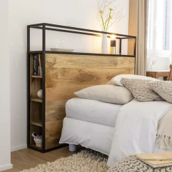 Made in Meubles Tête de lit en bois de manguier 160 cm Armelle