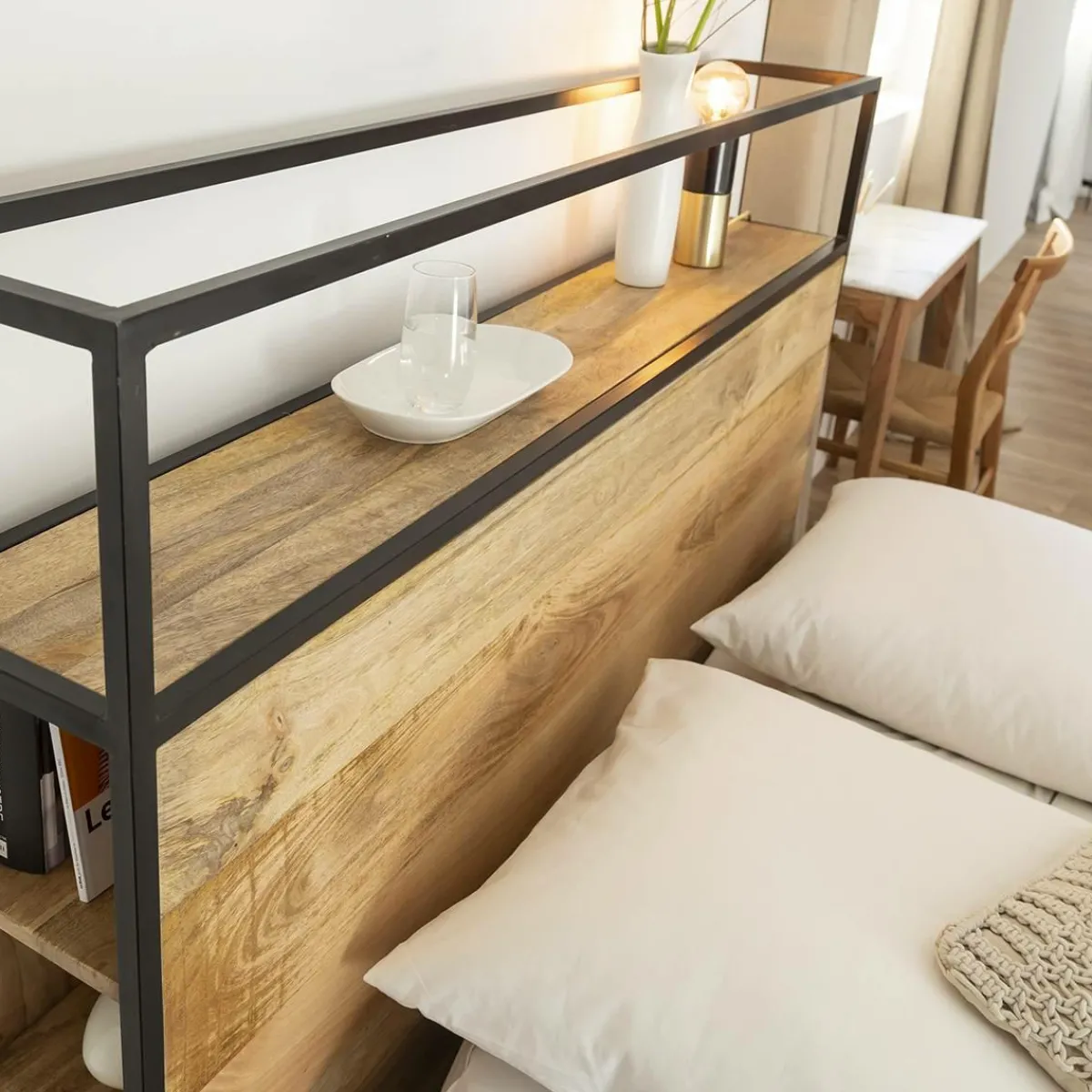 Made in Meubles Tête de lit en bois de manguier 160 cm Armelle