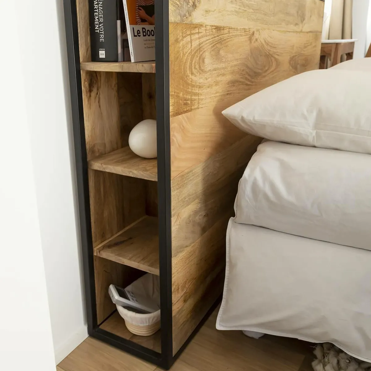 Made in Meubles Tête de lit en bois de manguier 160 cm Armelle
