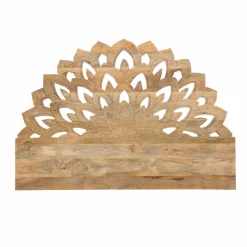 Made in Meubles Tête de lit lotus en bois de manguier sculpté 160 cm Valentina
